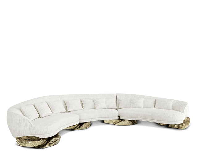 Angra white curved sofa by Boca do Lobo