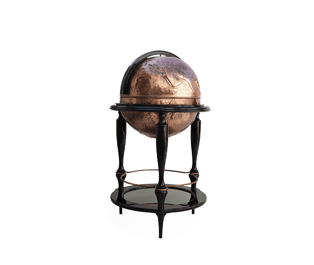 equator copper globe bar by Boca do Lobo