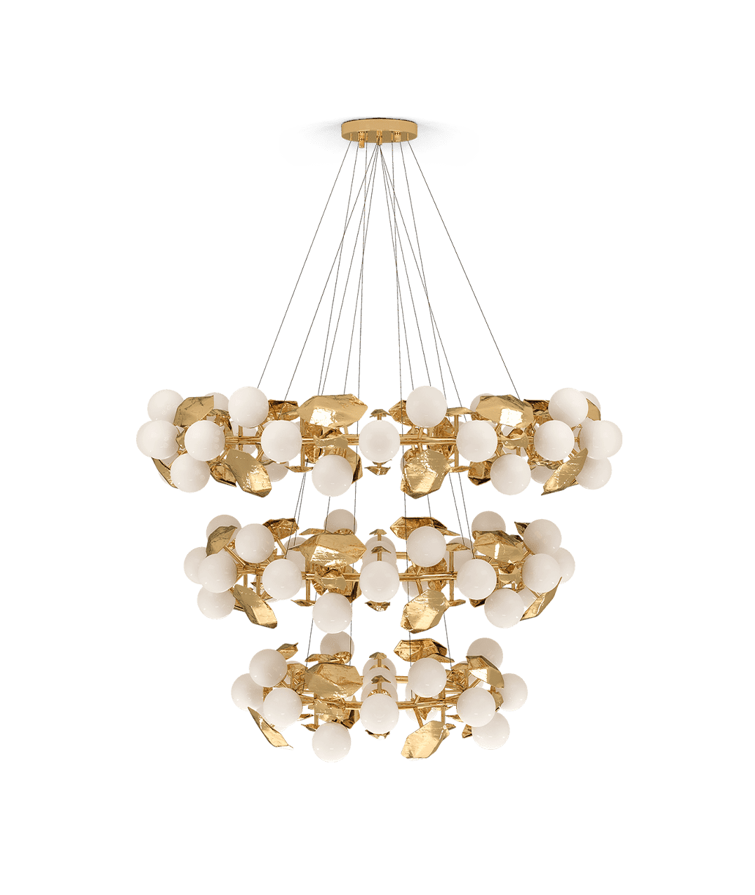 Hera Round III Suspension Lamp - Boca do Lobo Gold Chandelier
