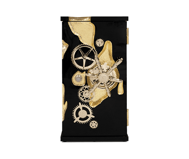 millionaire black gold luxury safe by Boca do Lobo