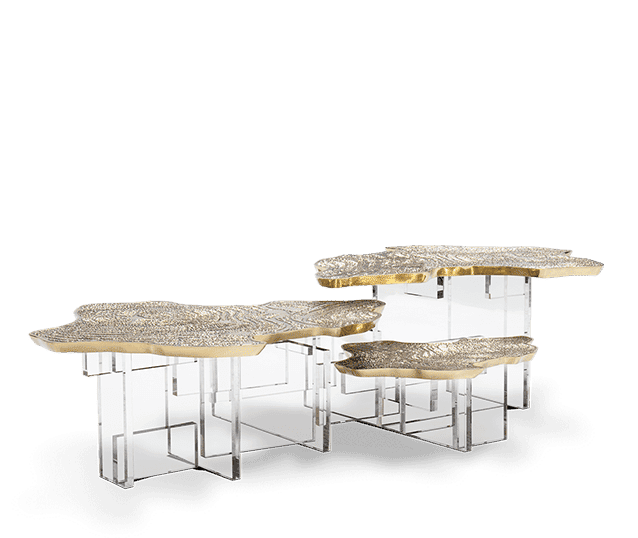 monet brass center table by Boca do Lobo