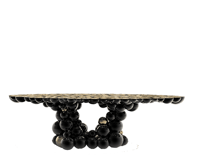 newton black gold dining table by Boca do Lobo
